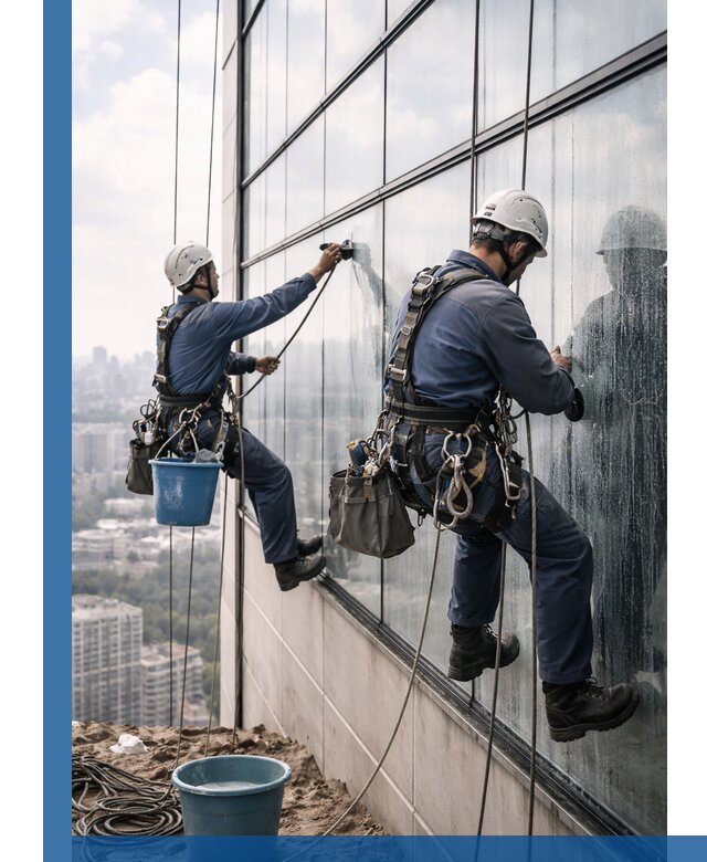 Профессиональная мойка фасадных окон альпинистами в Амурске