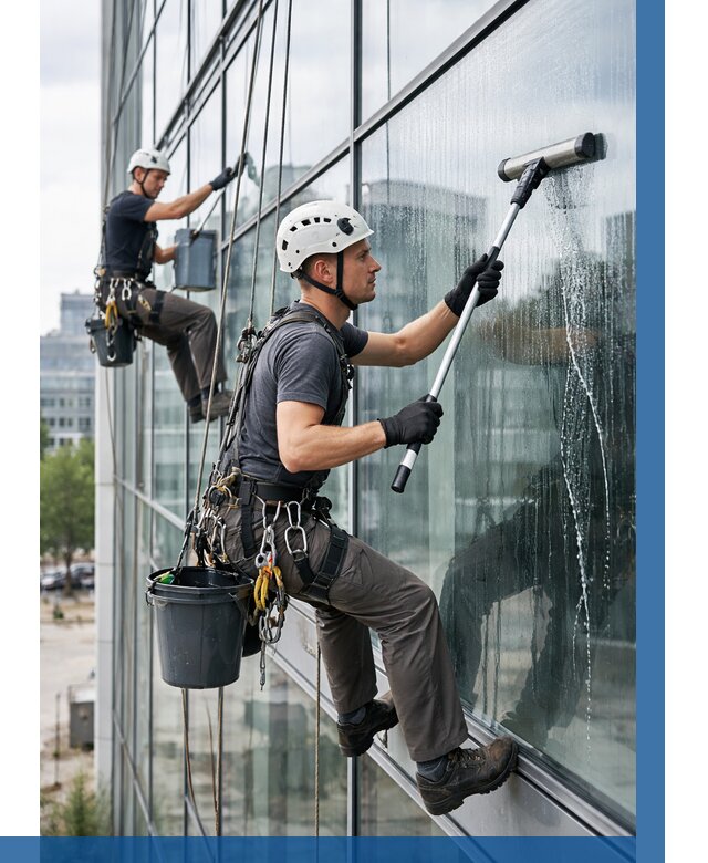 Мойка витражей альпинистами в Амурске от 723 р. под ключ|ВЫСОТНИК-Мрс