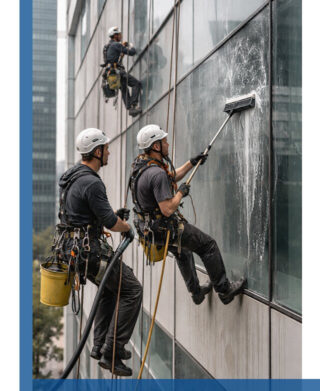 Профессиональная высотная мойка фасадов зданий в Амурске