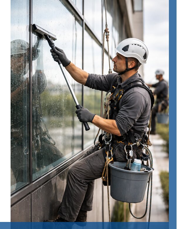 Мойка стеклянных фасадов в Амурске от 207 р. | ВЫСОТНИК-Мрс