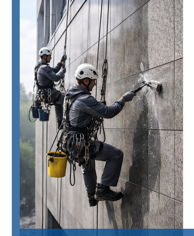 Профессиональная мойка фасада из керамогранита в Амурске