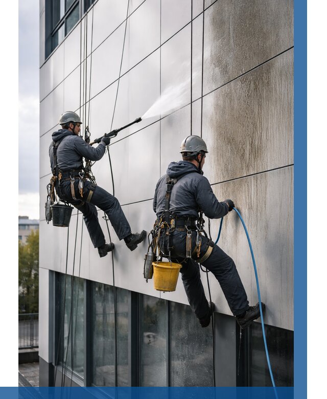 Мойка фасада из композита в Амурске по цене от 310 р. | ВЫСОТНИК-Мрс