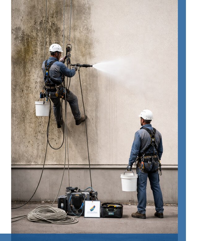 Очистка фасада от плесени в Амурске от 310 р. | ВЫСОТНИК-Мрс