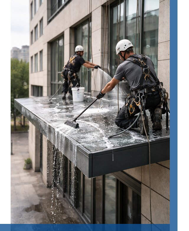 Мойка козырьков и навесов в Амурске от 3616 р. | ВЫСОТНИК-Мрс