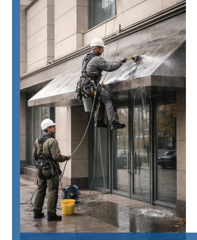 Профессиональная мойка козырьков и навесов в Амурске