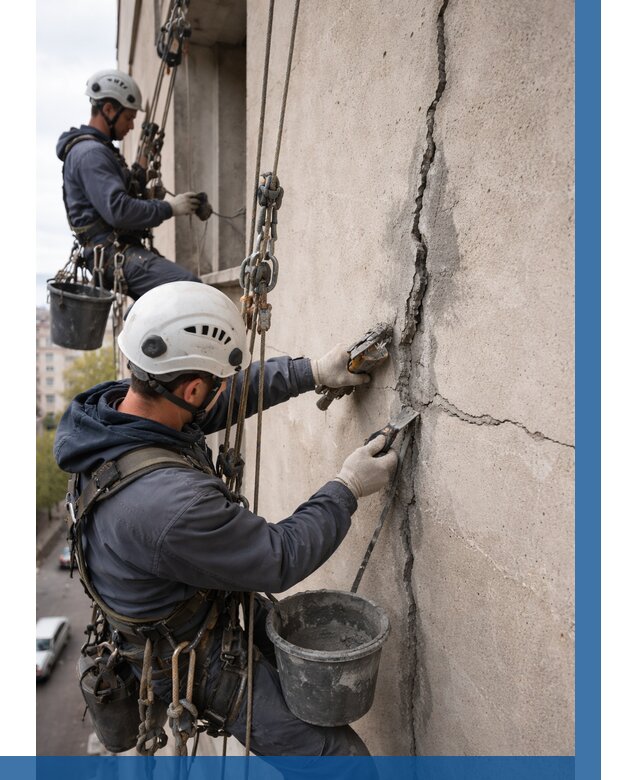 Заделка трещин на фасаде в Амурске от 930 р. | ВЫСОТНИК-Мрс