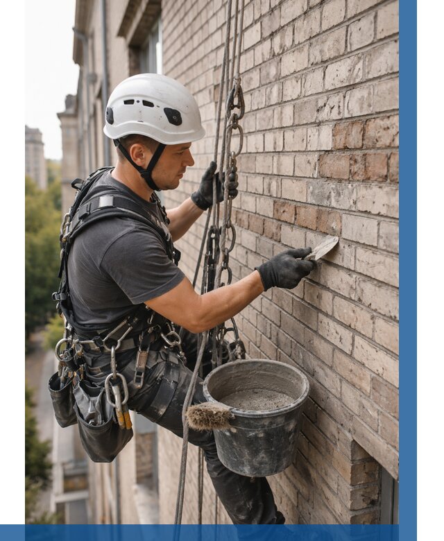 Ремонт кирпичной кладки фасада в Амурске от 1860 р. | ВЫСОТНИК-Мрс