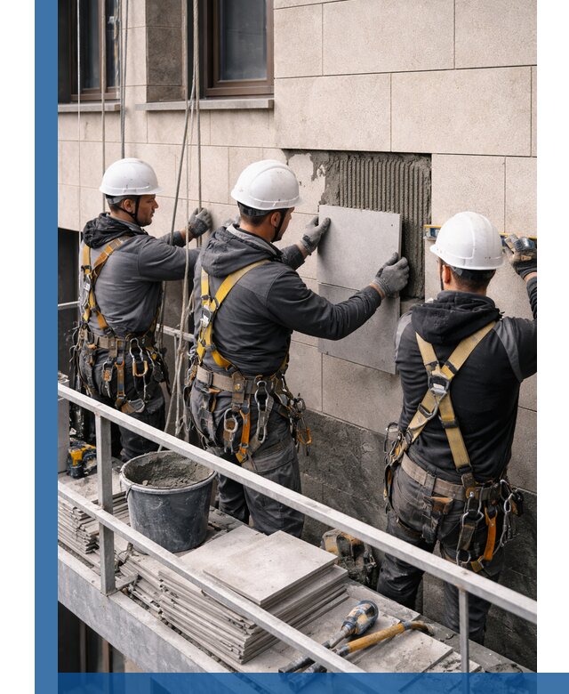 Ремонт облицовки фасада плиткой в Амурске с гарантией