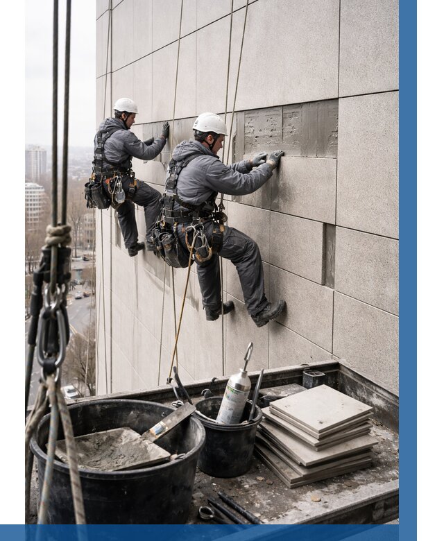 Ремонт фасада из керамогранита в Амурске от 2583 р. | ВЫСОТНИК-Мрс