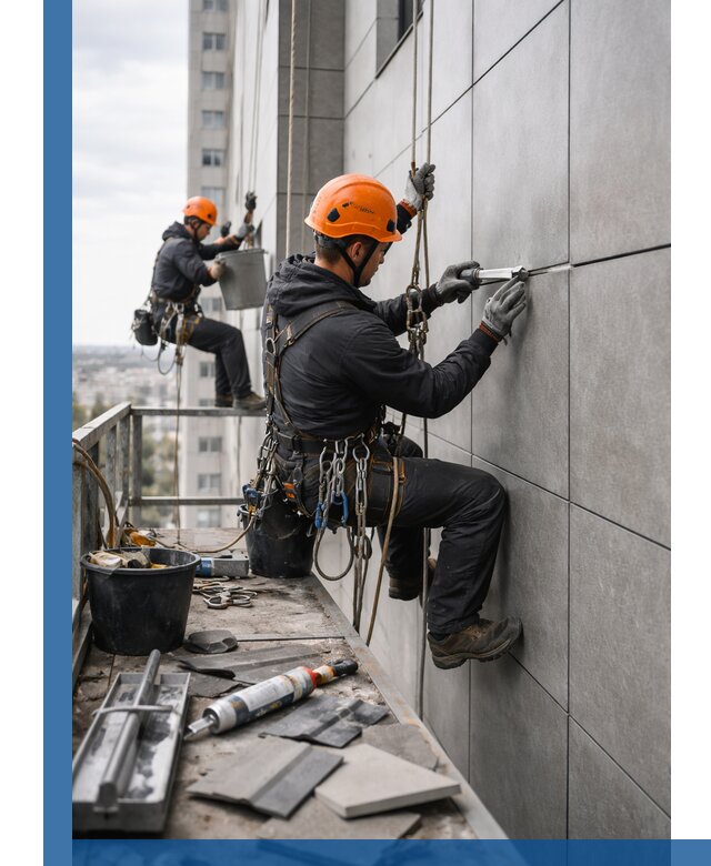 Профессиональный ремонт фасада из керамогранита в Амурске