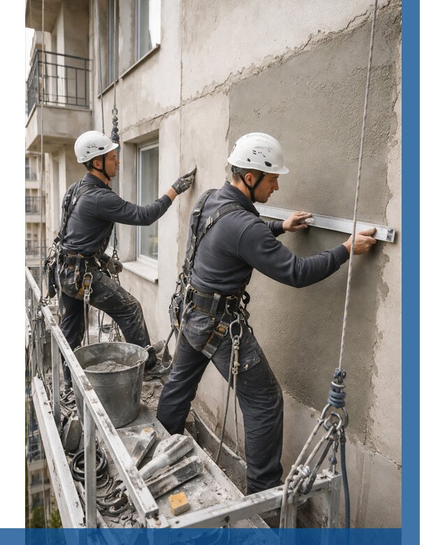 Штукатурка фасада на высоте в Амурске от 930 р. | ВЫСОТНИК-Мрс