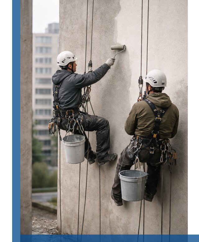 Покраска фасадов высотными альпинистами в Амурске с гарантией