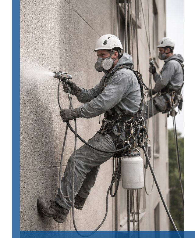 Безвоздушная покраска фасадов зданий в Амурске профессионально