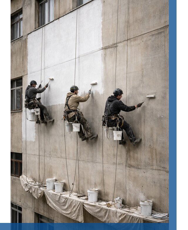 Покраска бетонного фасада в Амурске от 362 р за м2 | ВЫСОТНИК-Мрс