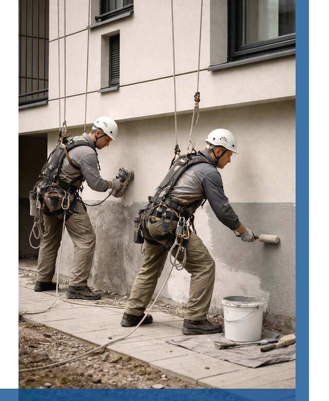 Окраска цоколя здания в Амурске от 465 р. под ключ | ВЫСОТНИК-Мрс