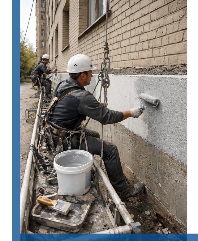 Окраска цоколя здания в Амурске профессионально и надежно