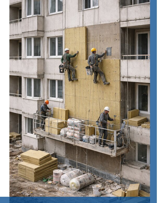 Утепление фасада минватой в Амурске от 1550 р. | ВЫСОТНИК-Мрс