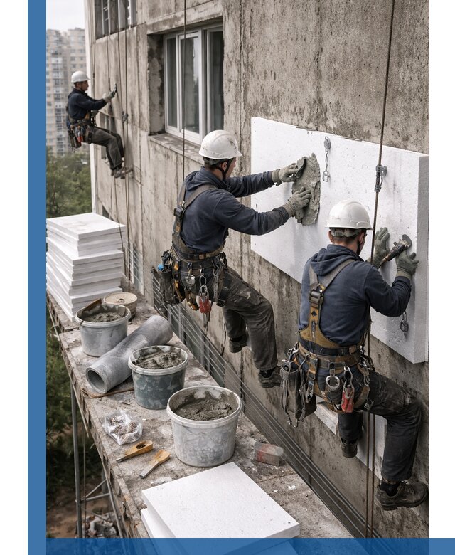 Утепление фасада пенополистиролом в Амурске под ключ