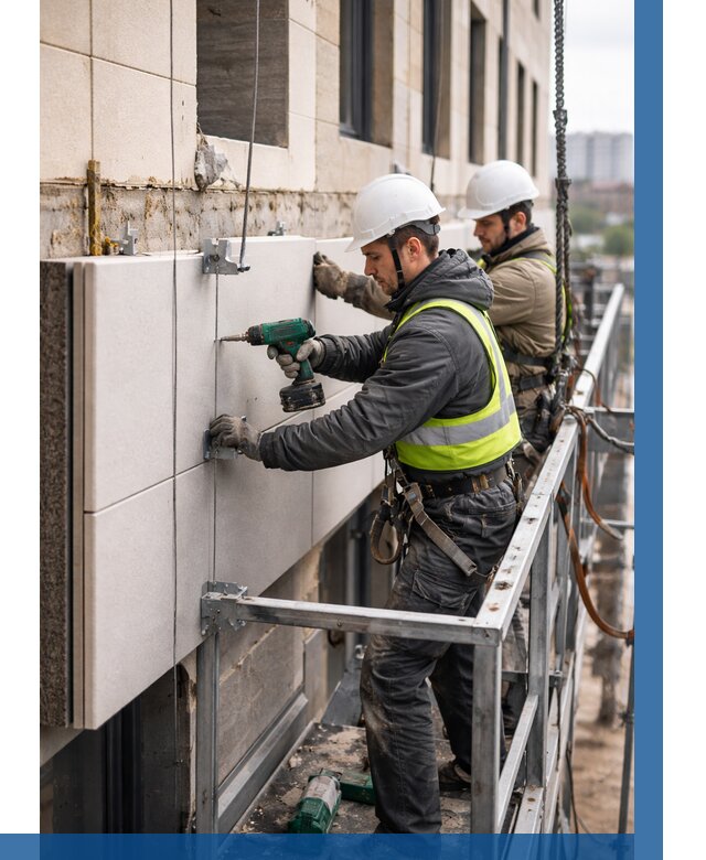 Монтаж фасадных термопанелей в Амурске от 1550 р. | ВЫСОТНИК-Мрс