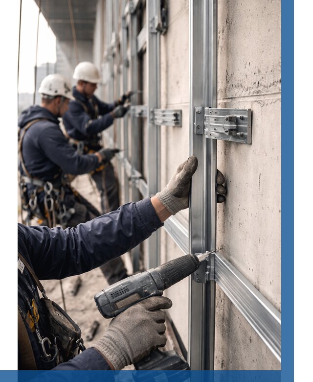 Монтаж подсистемы вентфасада в Амурске от 878 р. | ВЫСОТНИК-Мрс