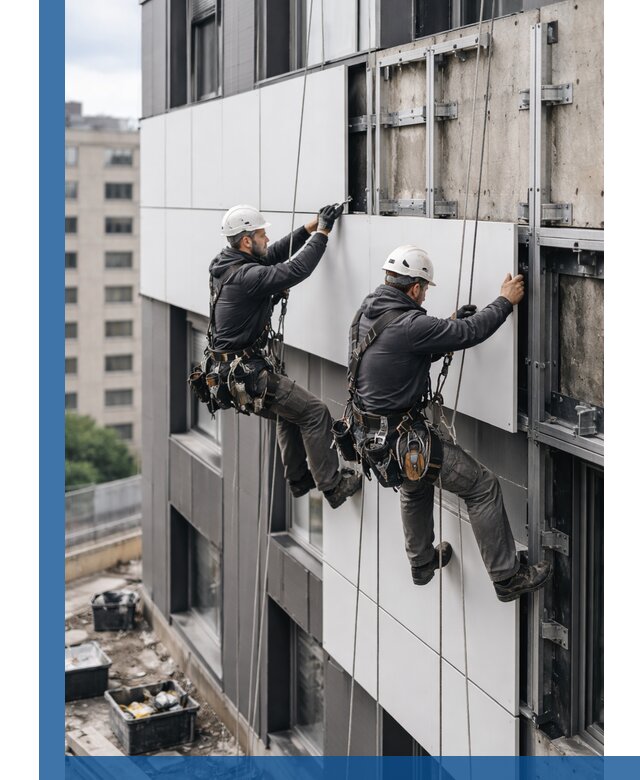 Монтаж композитных панелей фасада в Амурске под ключ