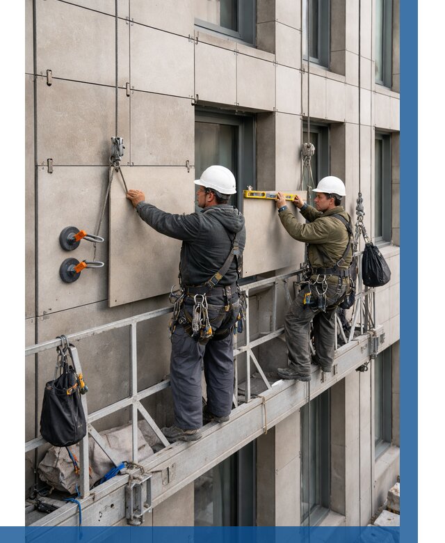 Монтаж керамогранита на фасад в Амурске от 2583 р. | ВЫСОТНИК-Мрс