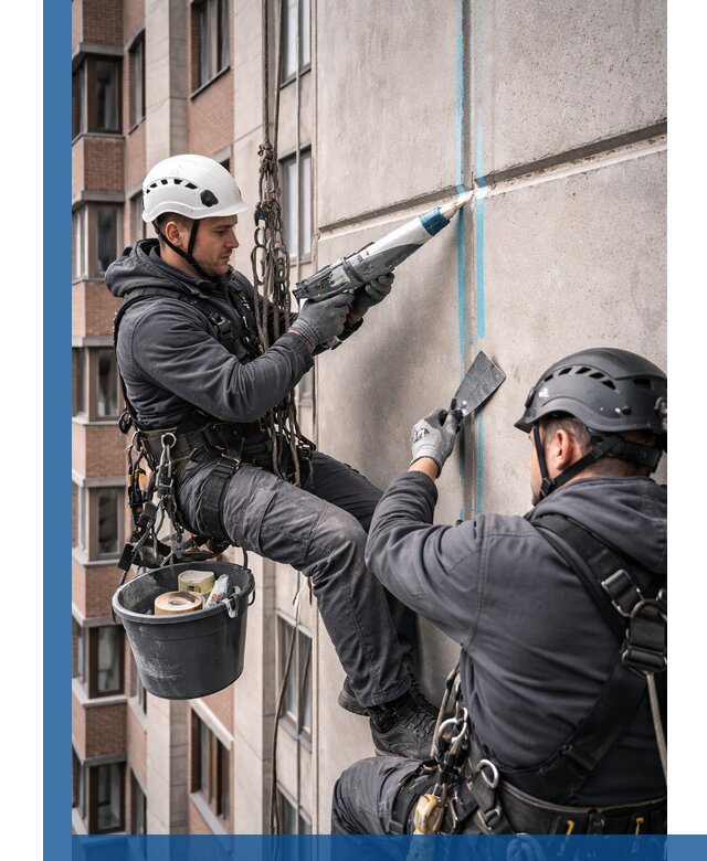 Вторичная герметизация швов фасада и кровли в Амурске