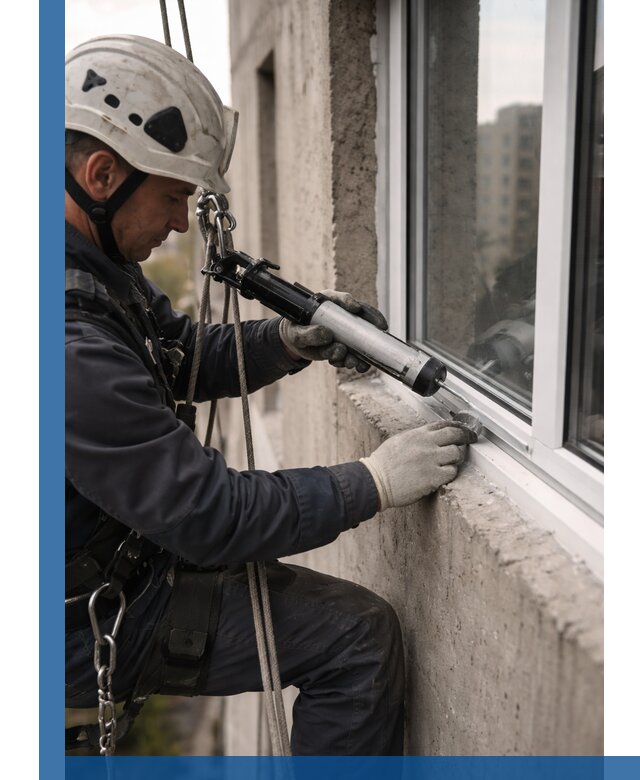 Герметизация оконных швов снаружи в Амурске профессионально