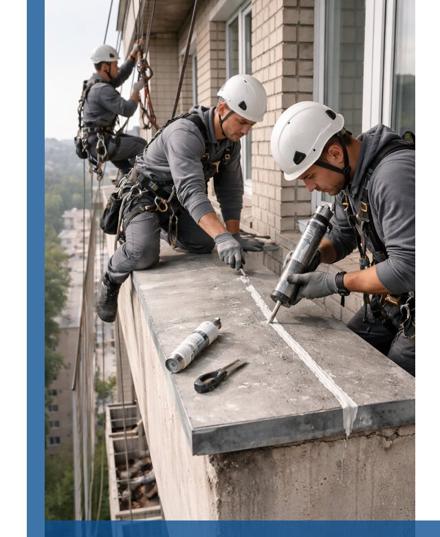 Герметизация балконного козырька в Амурске профессионально