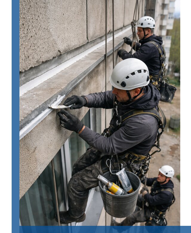 Герметизация примыкания балкона в Амурске под ключ с гарантией