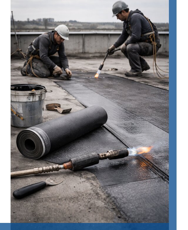 Ремонт рулонной кровли в Амурске от 672 р. | ВЫСОТНИК-Мрс