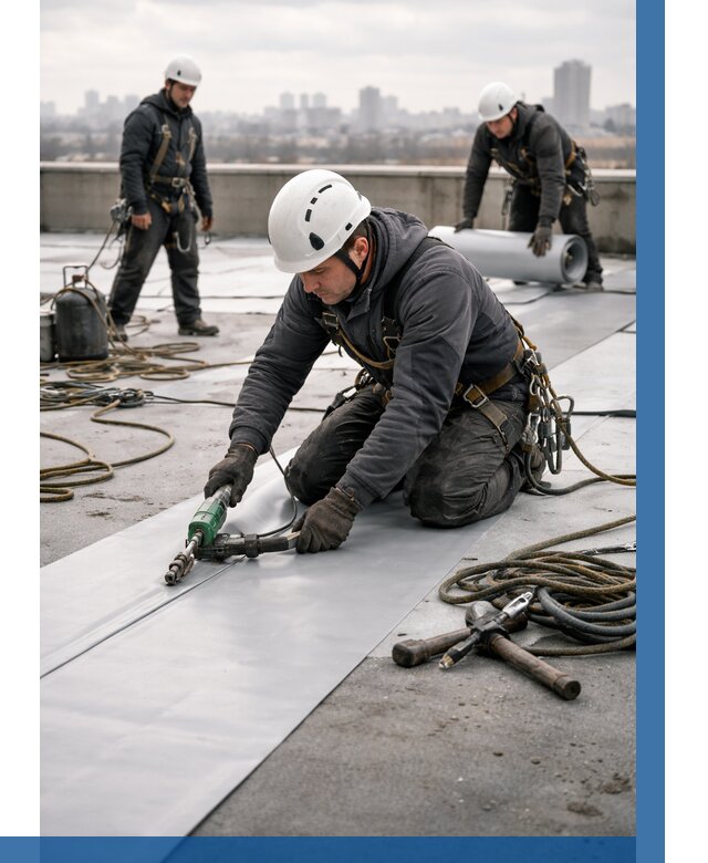 Ремонт мембранной кровли в Амурске от 1860 р./м2 | ВЫСОТНИК-Мрс