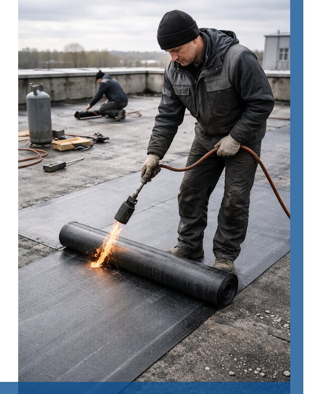 Ремонт наплавляемой кровли в Амурске от 723 р. | ВЫСОТНИК-Мрс