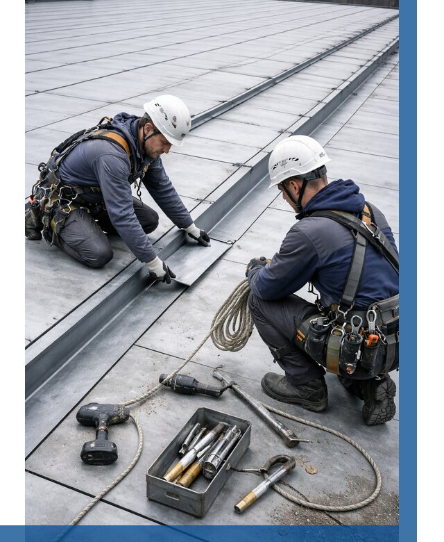 Ремонт фальцевой кровли в Амурске от 723 р. | ВЫСОТНИК-Мрс