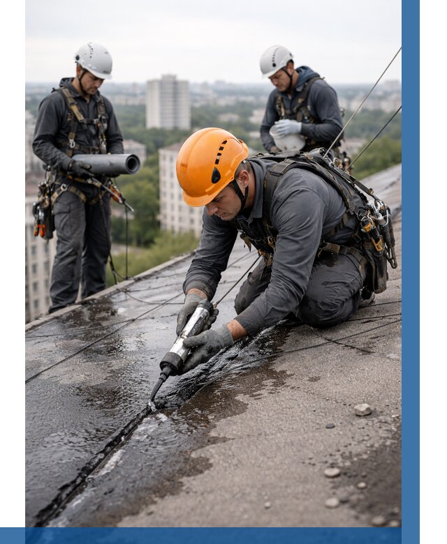 Устранение протечек кровли в Амурске от 12398 р. | ВЫСОТНИК-Мрс