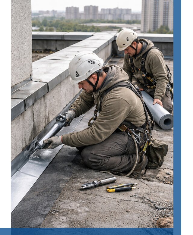 Ремонт кровельных примыканий в Амурске от 1240 р. | ВЫСОТНИК-Мрс