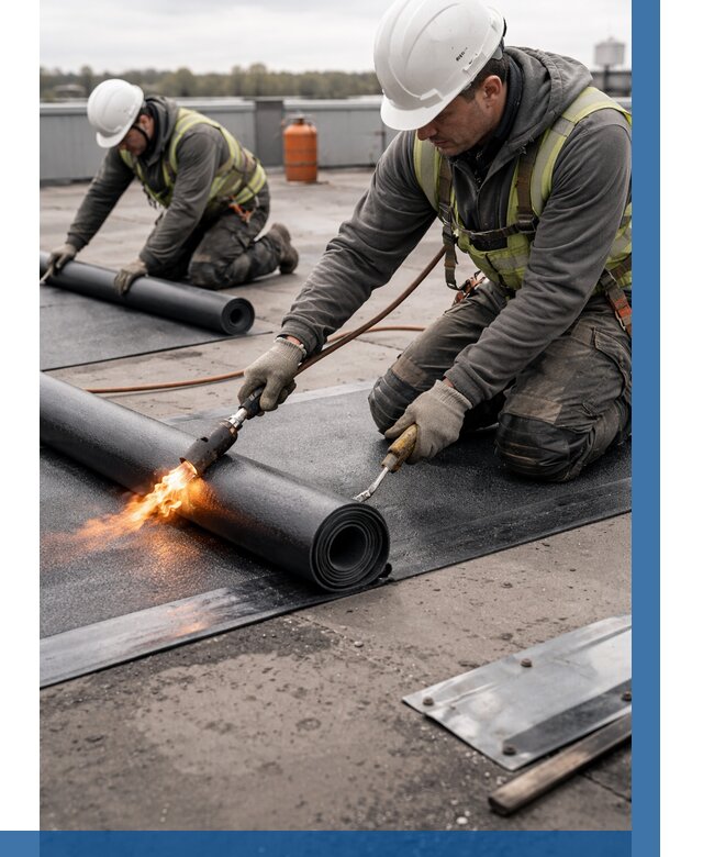 Монтаж наплавляемой кровли в Амурске от 878 р. — ВЫСОТНИК-Мрс