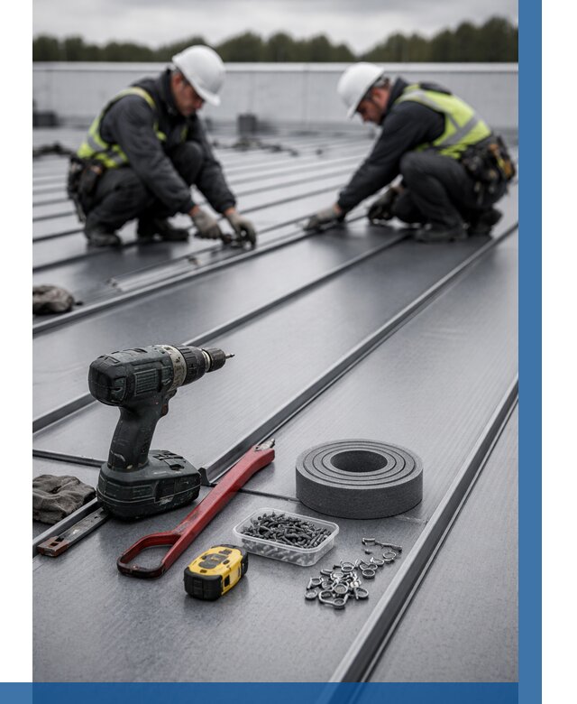 Монтаж фальцевой кровли в Амурске от 1860 р. | ВЫСОТНИК-Мрс