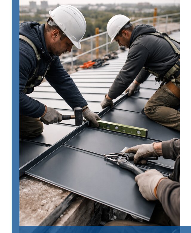 Монтаж фальцевой кровли в Амурске для промышленных зданий