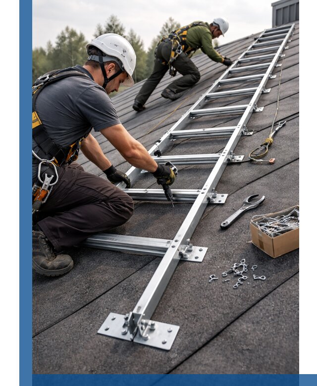 Профессиональный монтаж кровельной лестницы в Амурске под ключ