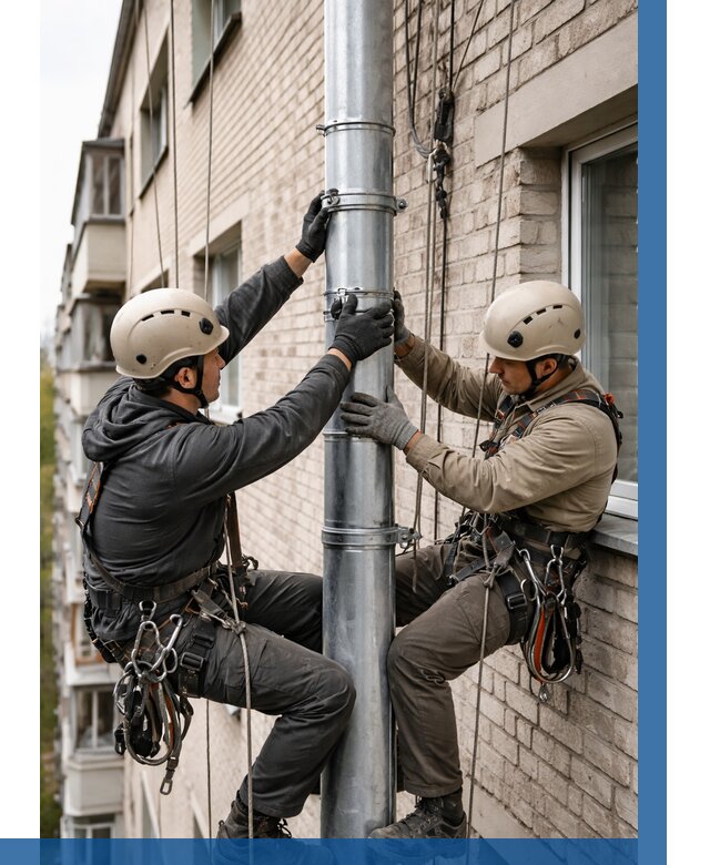 Замена водосточных труб в Амурске от 6716 р. | ВЫСОТНИК-Мрс