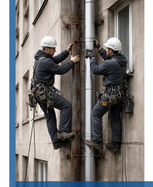 Замена водосточных труб в Амурске: монтаж и демонтаж под ключ