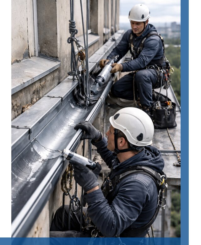 Ремонт водосточных желобов в Амурске от 6716 р. | ВЫСОТНИК-Мрс