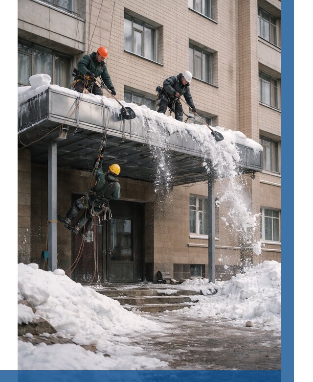 Очистка козырьков от снега в Амурске от 3616 р. | ВЫСОТНИК-Мрс