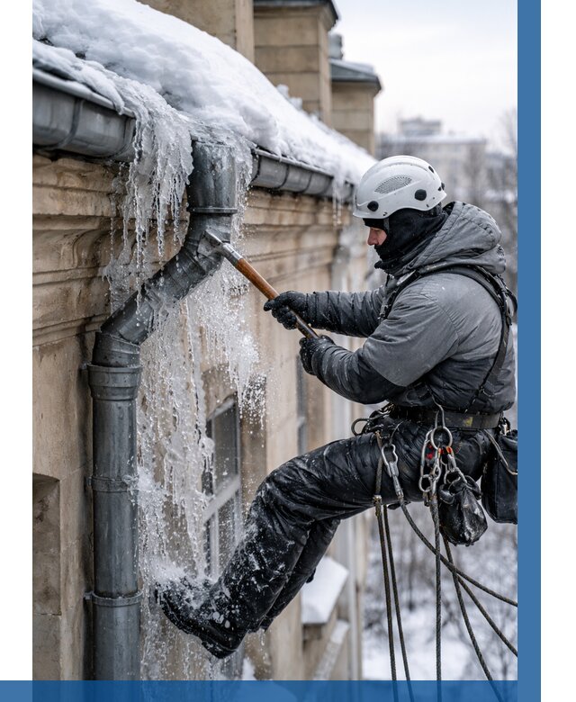 Очистка водостоков от льда в Амурске от 3616 р. | ВЫСОТНИК-Мрс