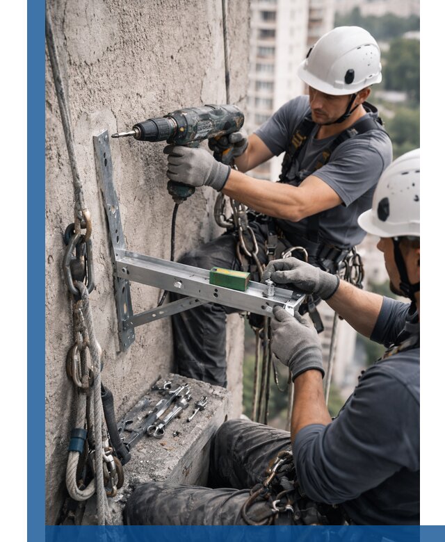 Установка кронштейнов кондиционера и крепежа в Амурске