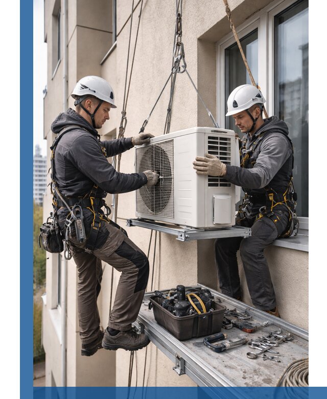 Перенос внешнего блока кондиционера в Амурске с монтажом и крепежом