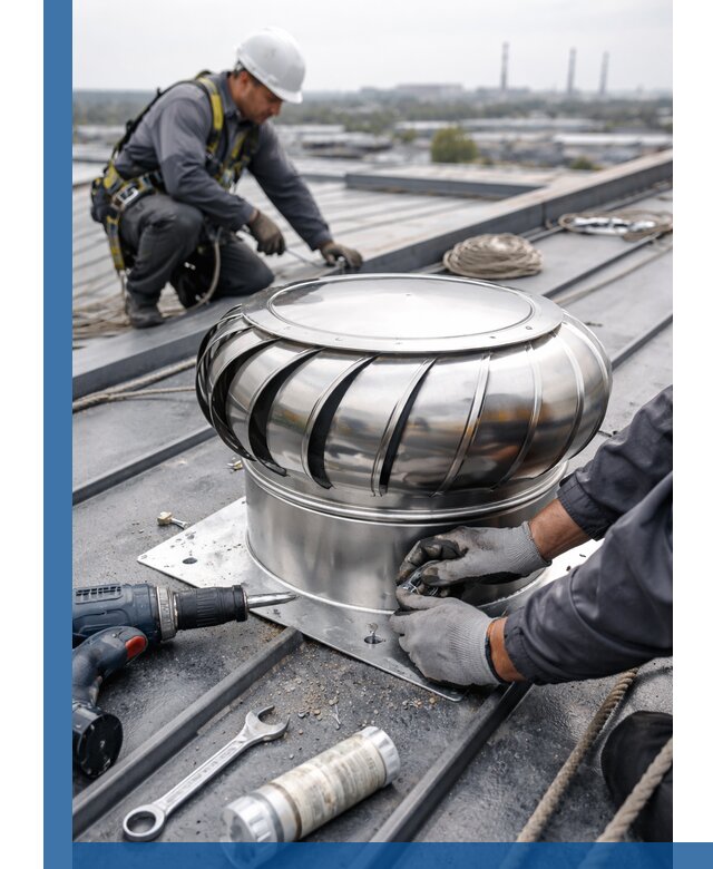 Установка дефлекторов на кровле в Амурске профессионально