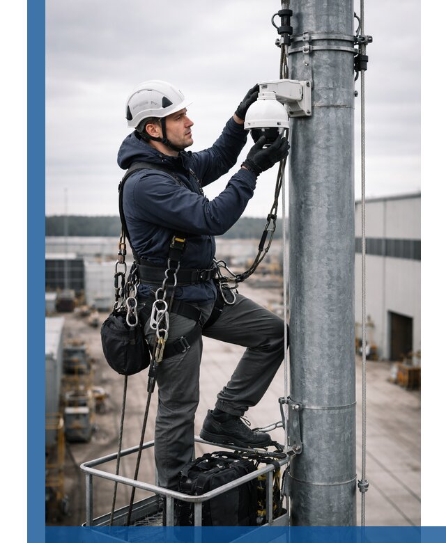 Профессиональная установка видеокамер на мачте в Амурске