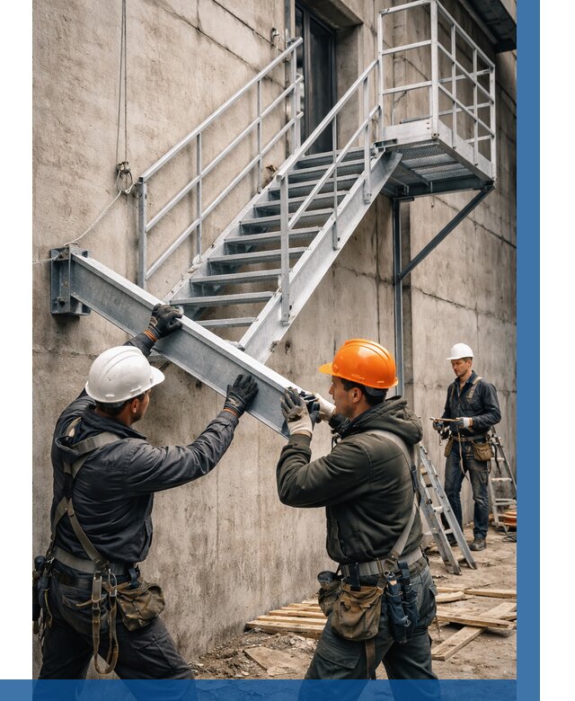 Монтаж металлических лестниц в Амурске от 15498 р. | ВЫСОТНИК-Мрс